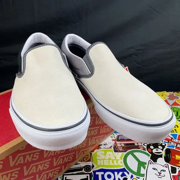 Van's Slip-on Mix Match Gry Blk Wht Various Sizes - Picture 7 of 9